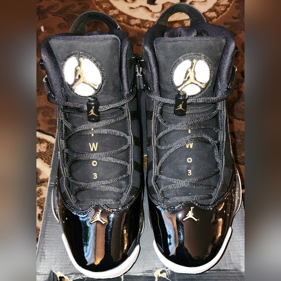 Jordan 6 Rings 'Black Metallic Gold' - Size 9.5 - Blk/Metallic Gold - White - Picture 6 of 14